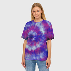 Футболка оверсайз женская Tie-Dye дизайн, цвет: 3D-принт — фото 2