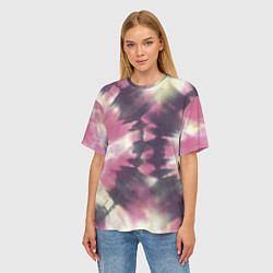 Футболка оверсайз женская Tie-Dye дизайн, цвет: 3D-принт — фото 2