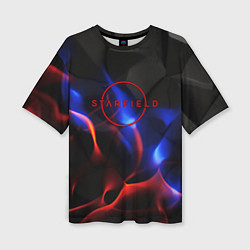 Футболка оверсайз женская Starfield red logo, цвет: 3D-принт