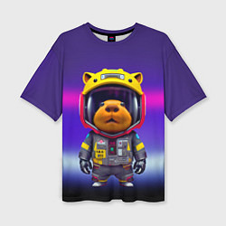 Футболка оверсайз женская Baby capybara - cyberpunk, цвет: 3D-принт