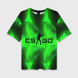 Футболка оверсайз женская CSGO green logo, цвет: 3D-принт