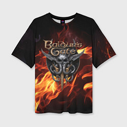 Женская футболка оверсайз Baldurs Gate 3 fire