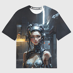 Футболка оверсайз женская Боевая девушка-киборг, цвет: 3D-принт