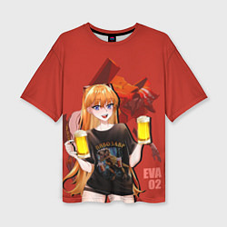 Женская футболка оверсайз Ева 02 - пивняшка Аска Лэнгли