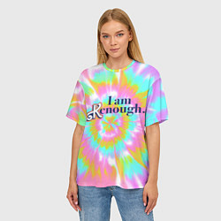 Футболка оверсайз женская I am Kenough - retro tie-dye, цвет: 3D-принт — фото 2