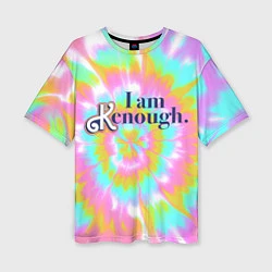 Футболка оверсайз женская I am Kenough - retro tie-dye, цвет: 3D-принт