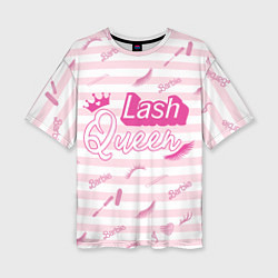 Футболка оверсайз женская Lash queen - pink Barbie pattern, цвет: 3D-принт