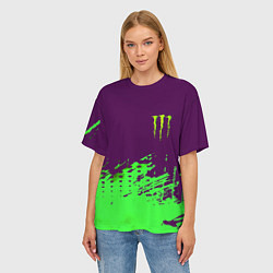 Футболка оверсайз женская Monster energy taurin, цвет: 3D-принт — фото 2