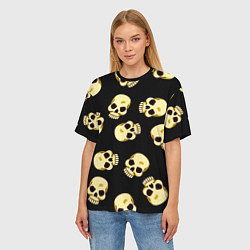 Футболка оверсайз женская Черепки для хэллоуина, цвет: 3D-принт — фото 2