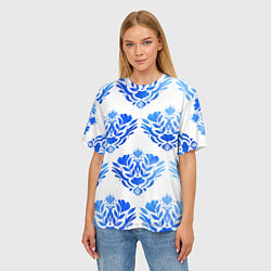 Футболка оверсайз женская Floral pattern - watercolor, цвет: 3D-принт — фото 2