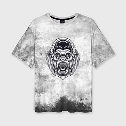 Женская футболка оверсайз Texture - разозленная горилла