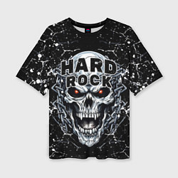 Футболка оверсайз женская Hard rock - evil skull, цвет: 3D-принт