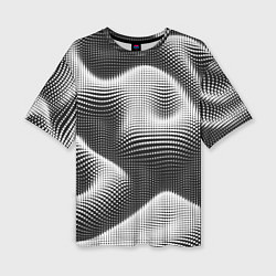 Футболка оверсайз женская Чёрно белый точечный абстрактный фон, цвет: 3D-принт