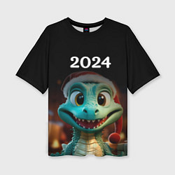 Женская футболка оверсайз Дракон символ года 2024