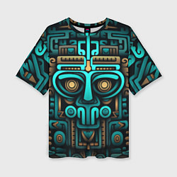 Женская футболка оверсайз Орнамент в ацтекском стиле