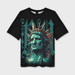 Женская футболка оверсайз Статуя свободы в New York США