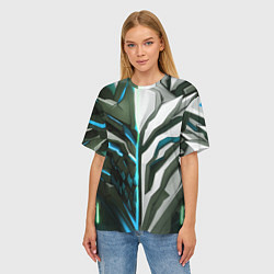 Футболка оверсайз женская Броня адская и райская синяя, цвет: 3D-принт — фото 2