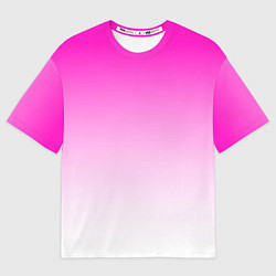 Футболка оверсайз женская Розово-белый градиент, цвет: 3D-принт