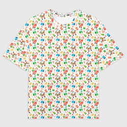 Женская футболка оверсайз Дед Мороз с подарками