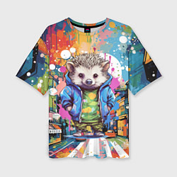 Футболка оверсайз женская Городской ёжик, цвет: 3D-принт