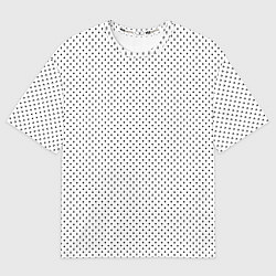 Футболка оверсайз женская Черный горох на белом фоне, цвет: 3D-принт