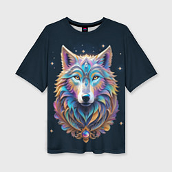 Женская футболка оверсайз Звездный волк из далекой галактики