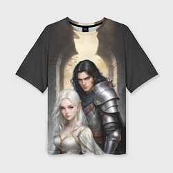 Женская футболка оверсайз Принцесса и её рыцарь