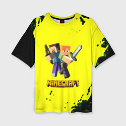 Женская футболка оверсайз Minecraft главные персонажи