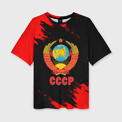 Женская футболка оверсайз СССР красные краски