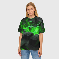 Футболка оверсайз женская Глубина зеленых плоскостей, цвет: 3D-принт — фото 2
