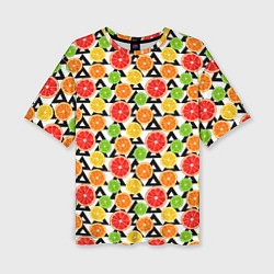 Женская футболка оверсайз Citrus pattern