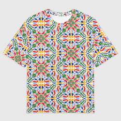 Женская футболка оверсайз Мелкий красочный узор