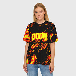 Футболка оверсайз женская Doom огненный стиль ад марса, цвет: 3D-принт — фото 2