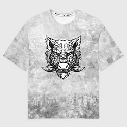 Футболка оверсайз женская Texture - дикий секач, цвет: 3D-принт