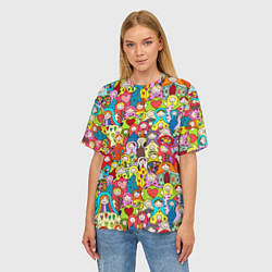 Футболка оверсайз женская Веселые русские матрешки, цвет: 3D-принт — фото 2