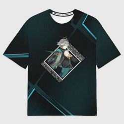 Футболка оверсайз женская Аль-Хайтам в ромбе, цвет: 3D-принт