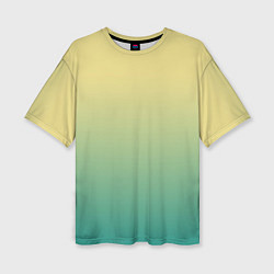 Женская футболка оверсайз Градиент жёлто-зелёный приглушённый