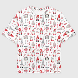 Футболка оверсайз женская Акварельные гномы, цвет: 3D-принт