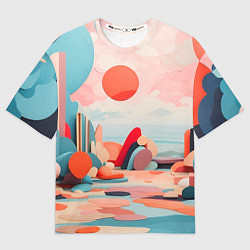 Женская футболка оверсайз Геометрия природы