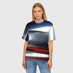 Футболка оверсайз женская Темная металлическая абстракция, цвет: 3D-принт — фото 2