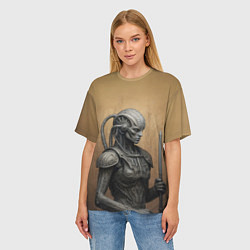 Футболка оверсайз женская Биомеханический андроид, цвет: 3D-принт — фото 2