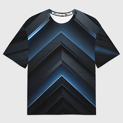 Женская футболка оверсайз Синий мир абстракции