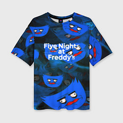 Женская футболка оверсайз Huggy Wuggy x Five Nights at Freddys