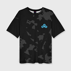 Женская футболка оверсайз Cloud9 - Форма команды,чёрный камуфляж 2024