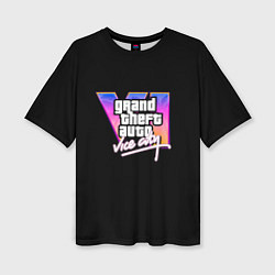 Футболка оверсайз женская Gta 6 vice city logo, цвет: 3D-принт