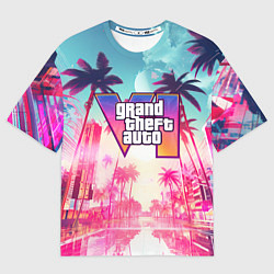 Футболка оверсайз женская Gta 6 logo vice city style, цвет: 3D-принт