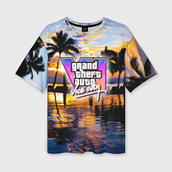 Футболка оверсайз женская Grand theft auto 6 vice city, цвет: 3D-принт