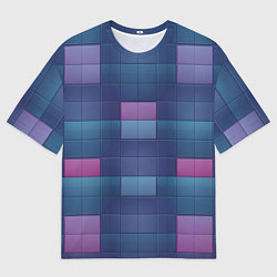 Женская футболка оверсайз Фиолетовые квадраты