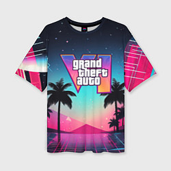Футболка оверсайз женская GTA 6 summer abstract, цвет: 3D-принт