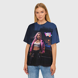 Футболка оверсайз женская GTA 6 девушка у машины, цвет: 3D-принт — фото 2
